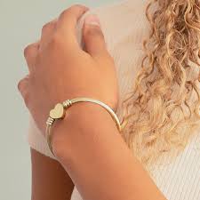 Heart Cuff Bracelet (Engraving)
